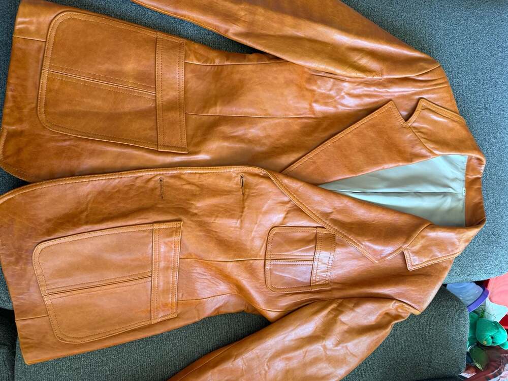 Scully Styled by Los Angeles Vintage Tan Leather Blazer Jacket